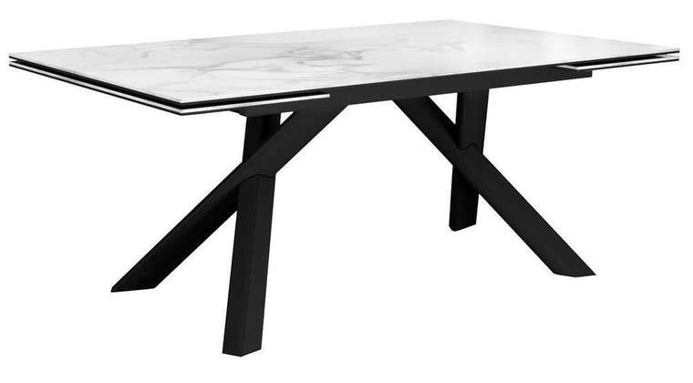 Раздвижной обеденный стол DikLine KX160 черно-белого цвета