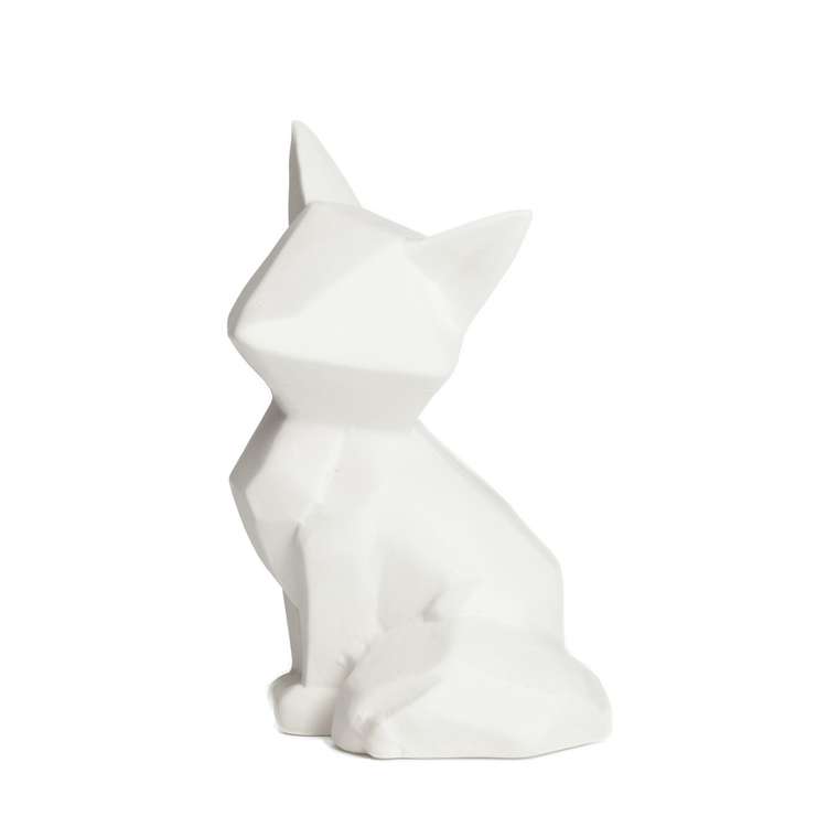 Белая декоративная керамическая статуэтка Foxy