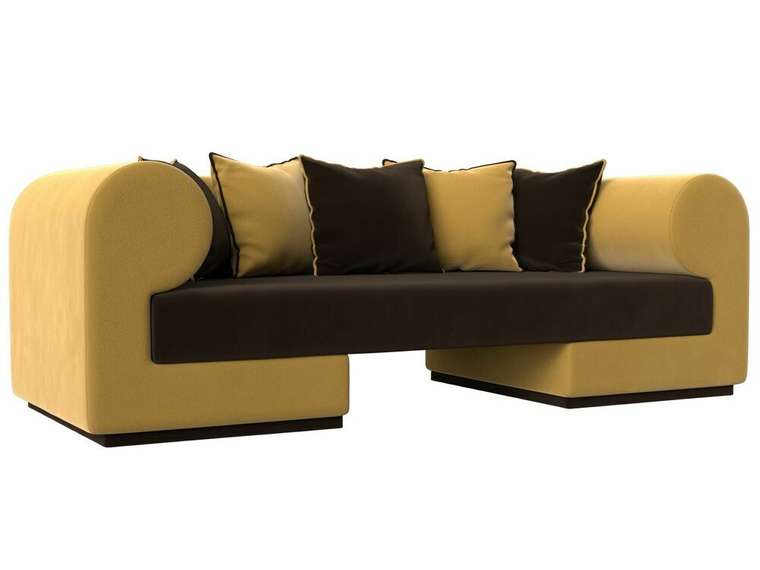 Прямой диван Кипр желто-коричневого цвета