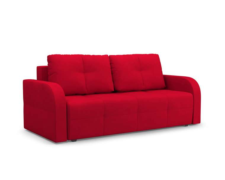 Прямой диван-кровать Марсель 3 красного цвета