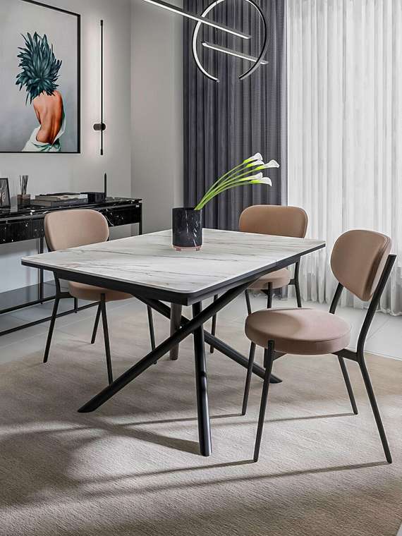 Раздвижной обеденный стол DK1200 с керамической столешницей