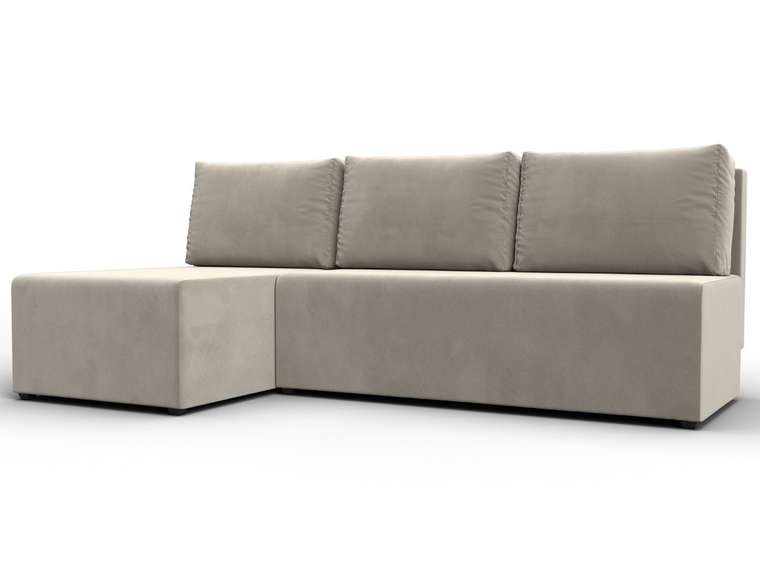 Угловой диван-кровать Поло бежевого цвета левый угол