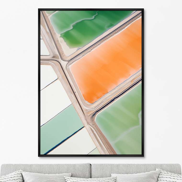 Репродукция картины Salt lakes, orange, green, No 1, 2024г.