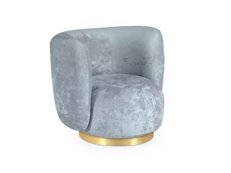 Кресло Lucca светло-синего цвета с золотым основанием 