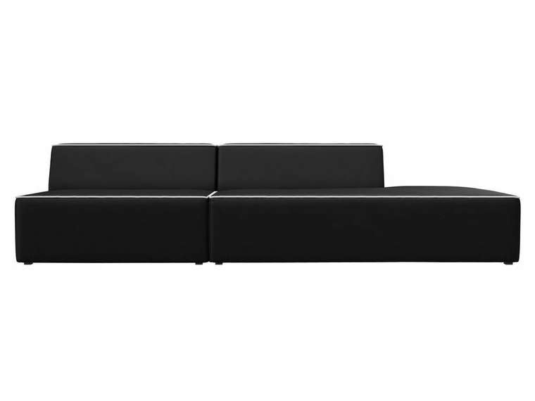 Прямой модульный диван Монс Модерн черно-белого цвета (экокожа) правый
