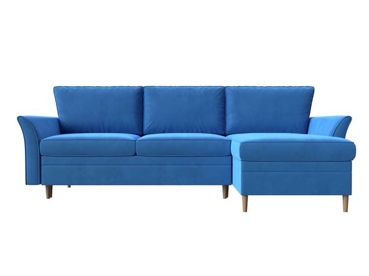 Угловой диван-кровать София темно-голубого цвета правый угол