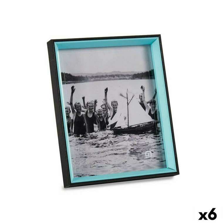 Фоторамка Стеклянный Чёрный Синий Деревянный MDF (6 штук) (3 x 27 x 22 cm)