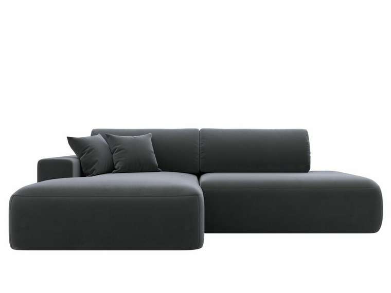 Угловой диван-кровать Лига 036 Модерн темно-серого цвета левый угол