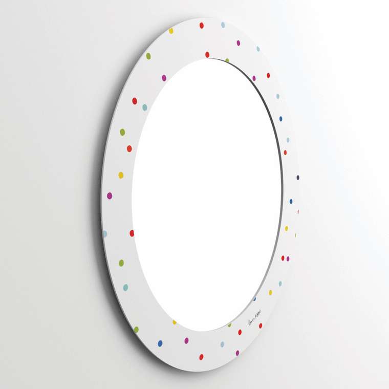 Настенное Зеркало BRUNO в раме с минималистическим принтом