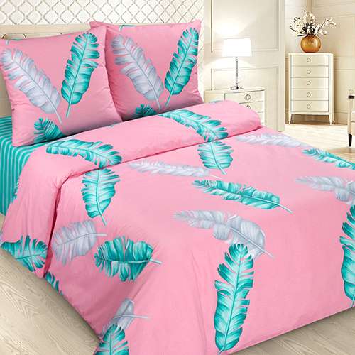 КПБ 'Традиция' евро, поплин, 100% хлопок, пл. 118 гр./кв.м., 'Перья'