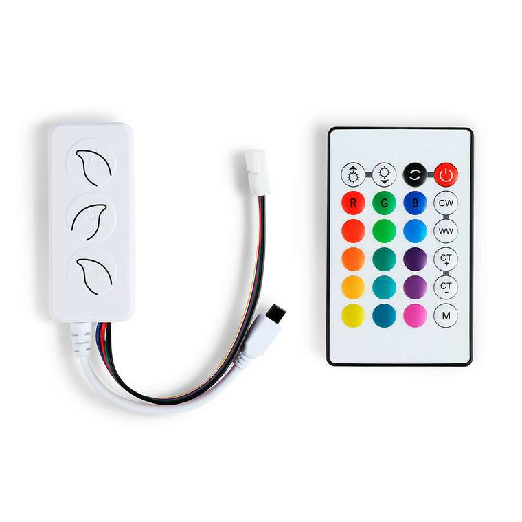 Контроллер WIFI Tuya для светодиодных лент RGB+CCT с управлением белого света c ИК пультом Ambrella LED Strip GS11601