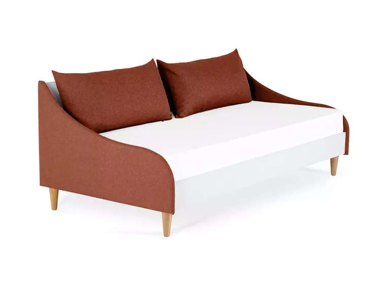 Кровать Rili 90х190 бело-коричневого цвета