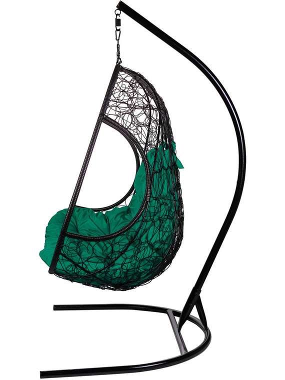 Двойное подвесное кресло Primavera черно-зеленого цвета