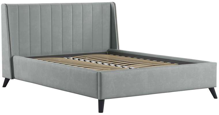 Кровать без подъемного механизма Виола 140х200 светло-серого цвета
