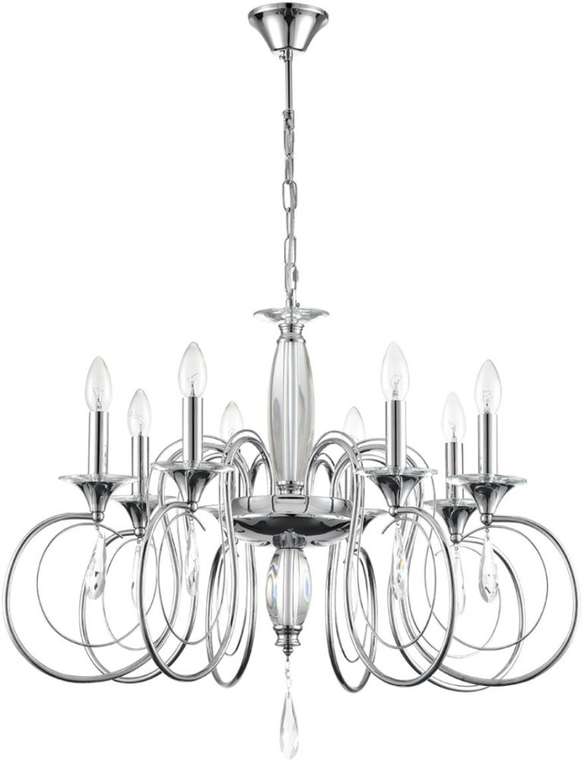 Подвесная люстра Lumion Laoka 8032/8 хром, металл/хрусталь Е14 8*40W 220V подсвечник с подвесками
