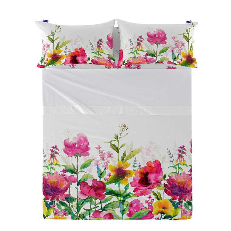 Простынь верхняя Cassia 210x270 бело-розового цвета