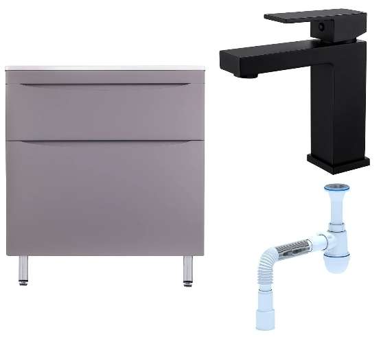 Комплект: Тумба с раковиной Бергамо
