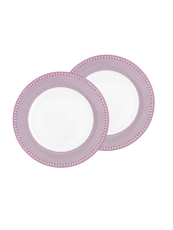 Набор из двух тарелок Lily&Lotus Tiles Lilac 26 светло-розового цвета