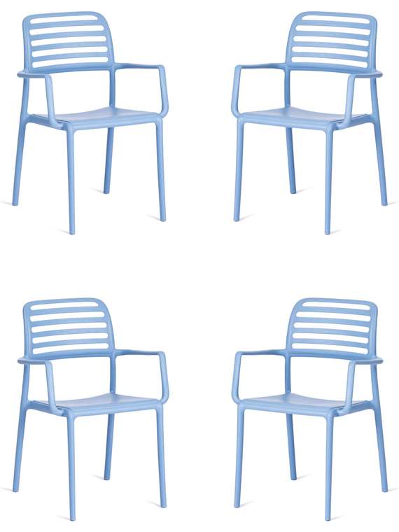 Набор из четырех стульев Valutto голубого цвета