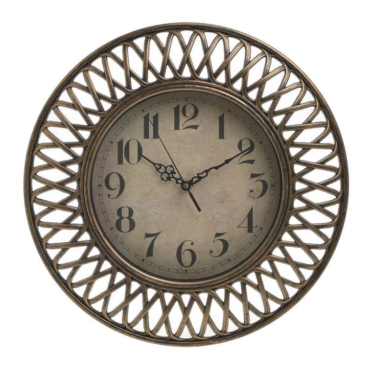 Часы настенные из пластика золотого цвета