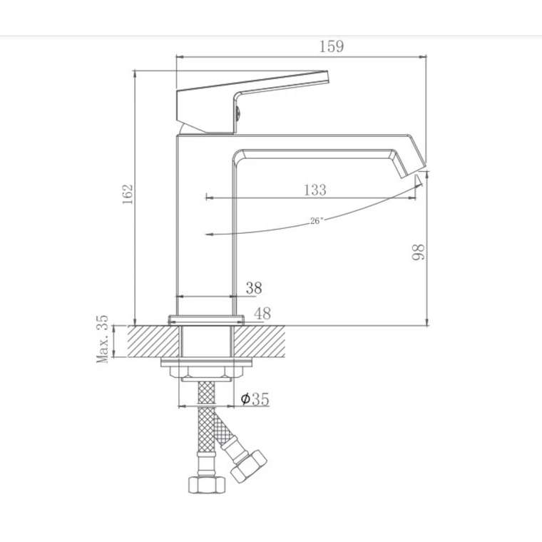 Смеситель для раковины HB10575-5 цвета матовое золото