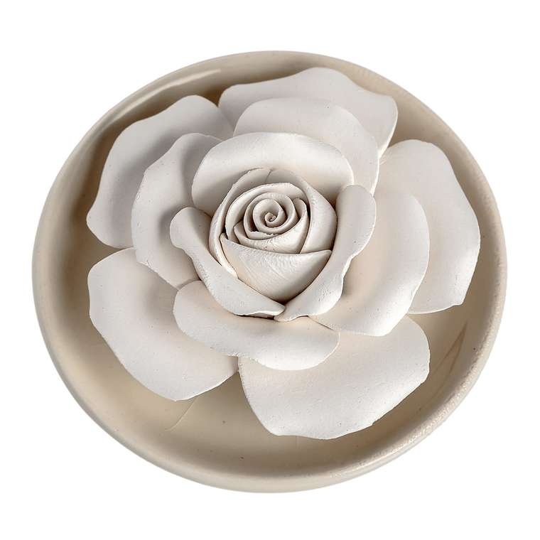 Цветок декоративный Роза из керамики 