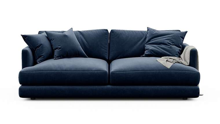 Прямой диван-кровать Ибица синего цвета