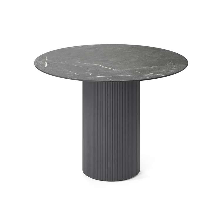 Обеденный стол круглый Алия черного цвета