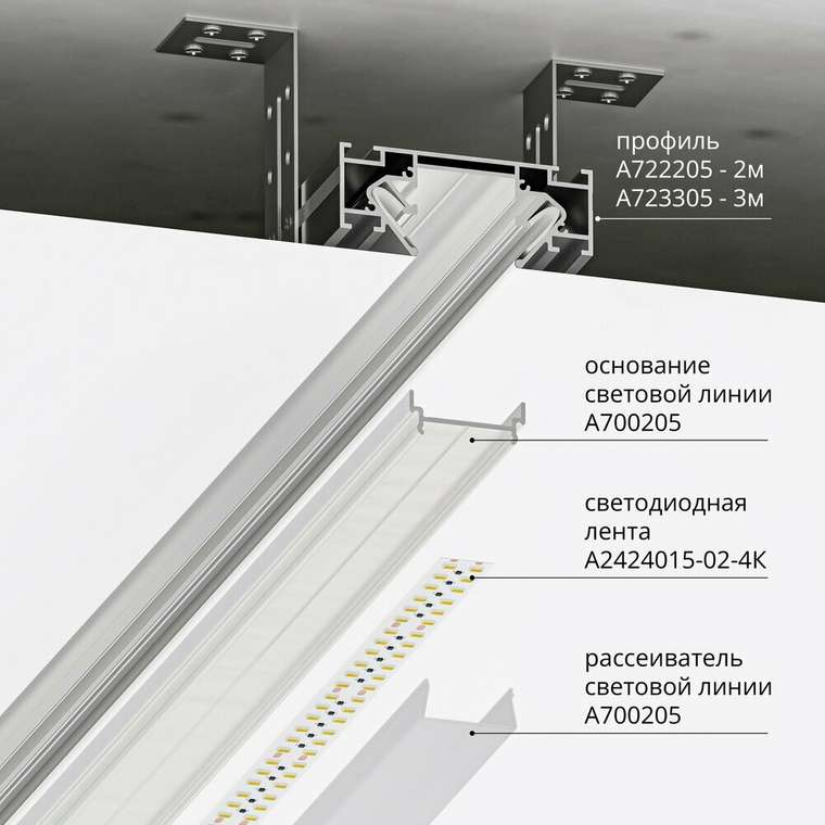 Профиль для монтажа накладного шинопровода Arte Lamp OPTIMA-ACCESSORIES A723305