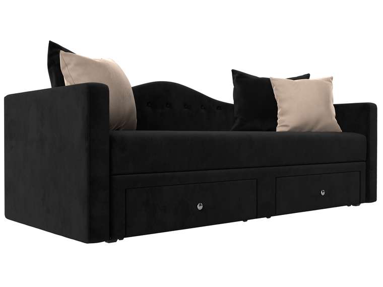 Детский прямой диван-кровать Дориан черного цвета