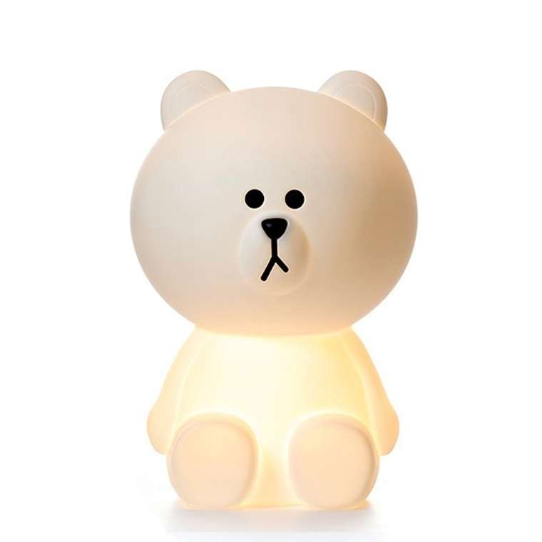 Детская настольная лампа Белый Мишка из пластика