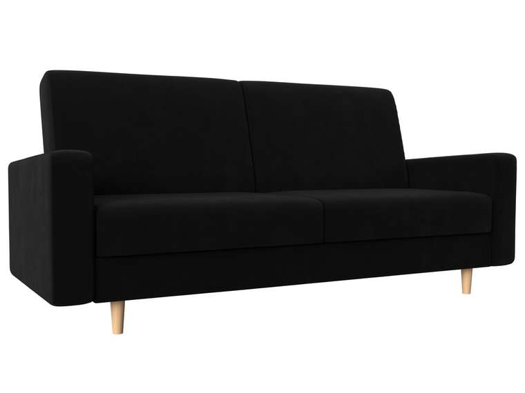 Прямой диван-кровать Бонн черного цвета
