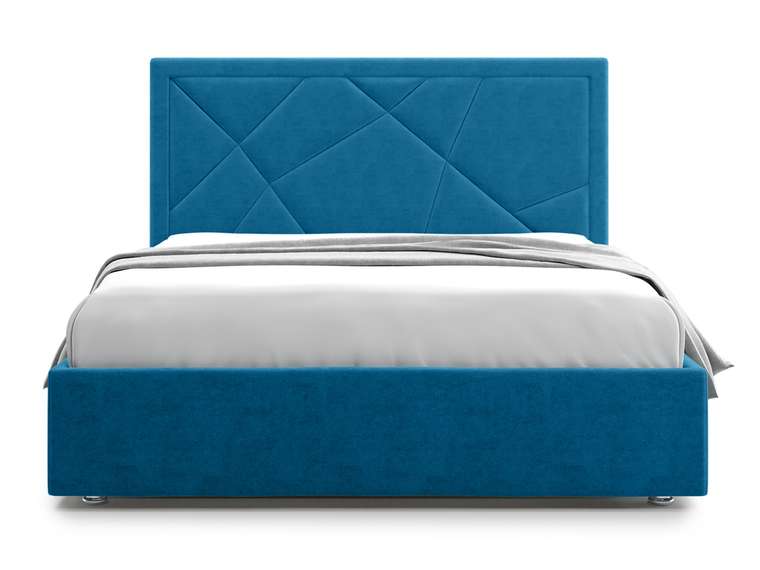Кровать Premium Milana 3 160х200 синего цвета с подъемным механизмом