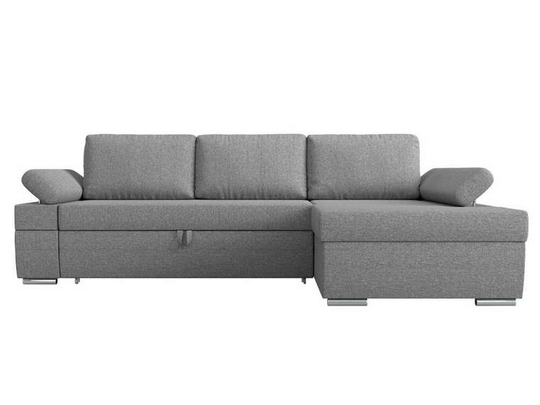 Угловой диван-кровать Канкун серого цвета правый угол