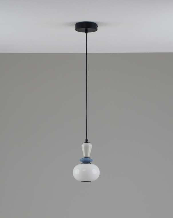 Светильник подвесной светодиодный Glaze V11697-PL бело-черного цвета