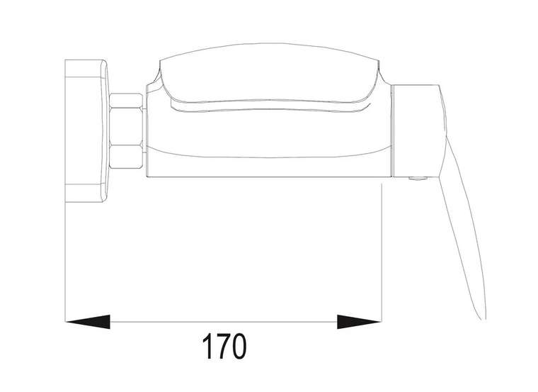 Смеситель для ванны с каскадным изливом Rose R1102, хром