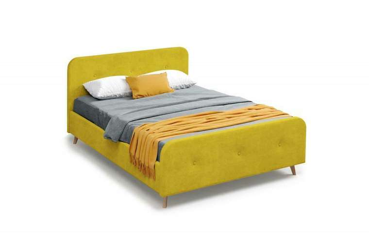 Кровать Сиерра 120х200 горчичного цвета с подъемным механизмом