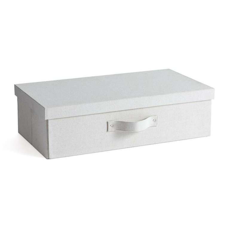 Коробка для хранения из льна Lisandre светло-бежевого цвета