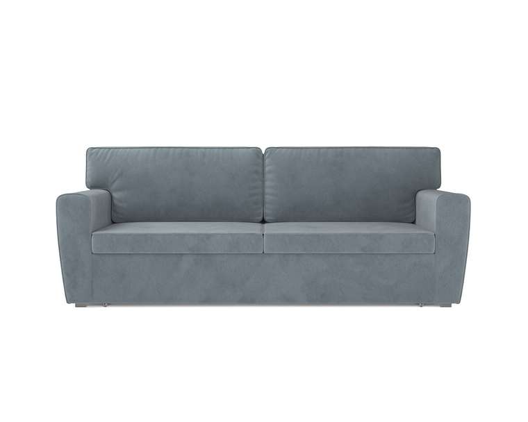 Прямой диван-кровать Оскар серо-синего цвета
