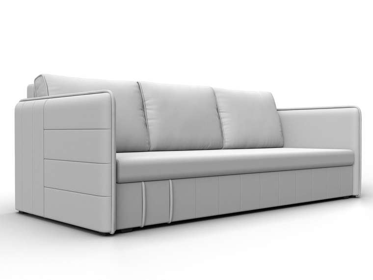 Прямой диван-кровать Слим белого цвета (экокожа)