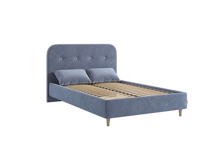 Кровать Лео 120х200 синего цвета без подъемного механизма