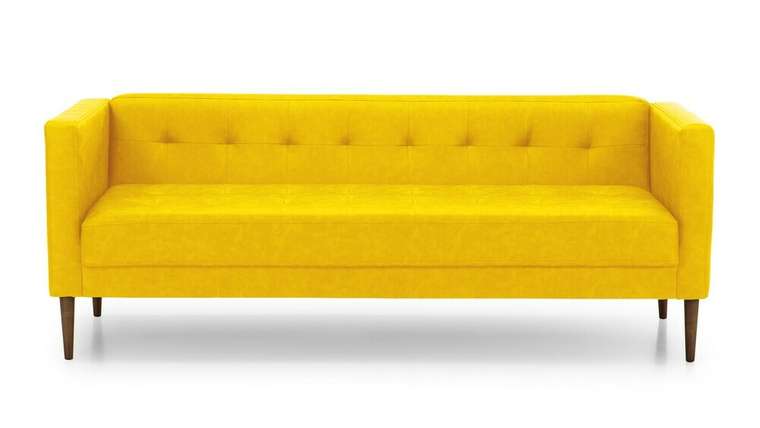Прямой диван Рио 2 желтого цвета