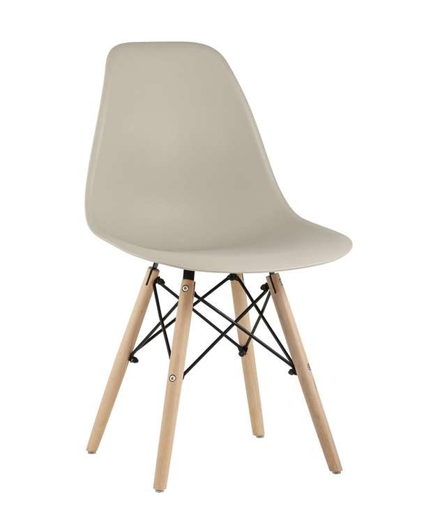 Стул Dsw Eames бежевого цвета