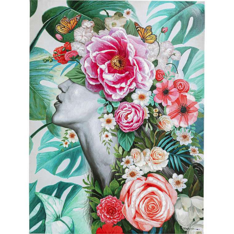 Картина Lady Flowers на холсте цвет мультиколор