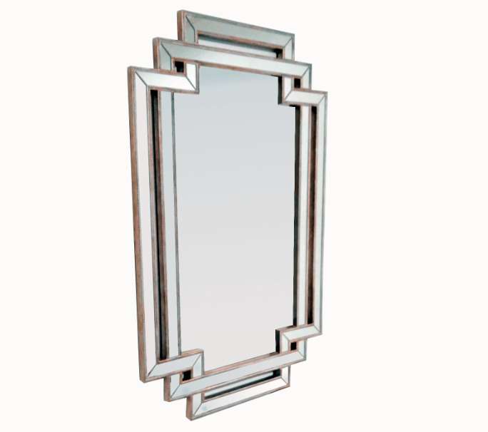 Настенное зеркало Caseus 70x110 в раме серебряного цвета