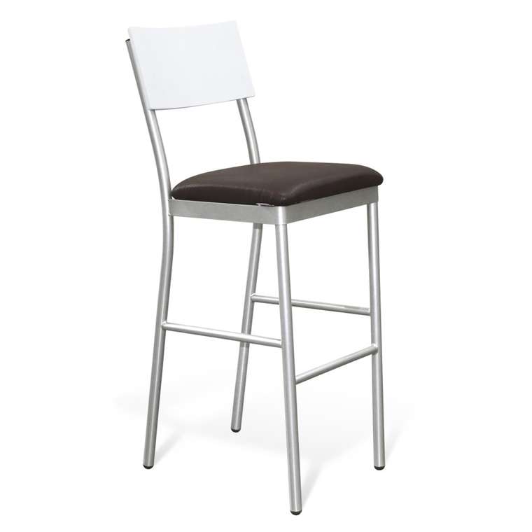Барный стул серебристо-коричневого цвета