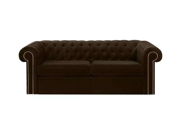 Диван-кровать Chesterfield темно-коричневого цвета