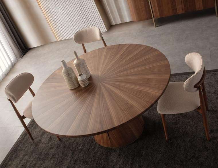 Круглый обеденный стол Атлантис коричневого цвета