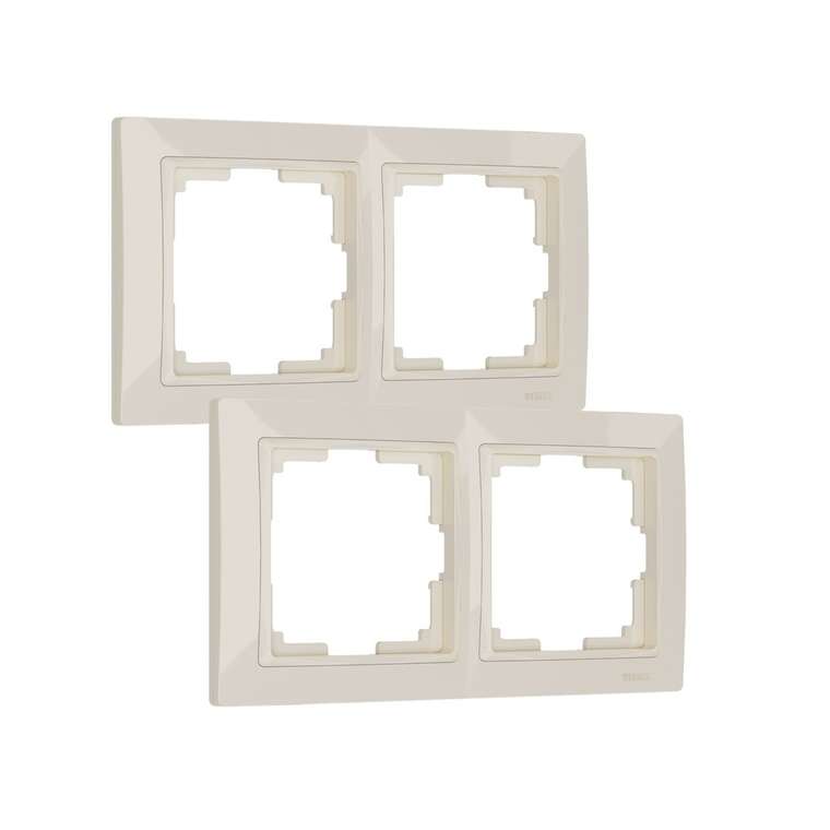 W0022003/ Рамка на 2 поста Snabb basic (слоновая кость) комплект 2 шт W0022003 Snabb basic слоновая кость