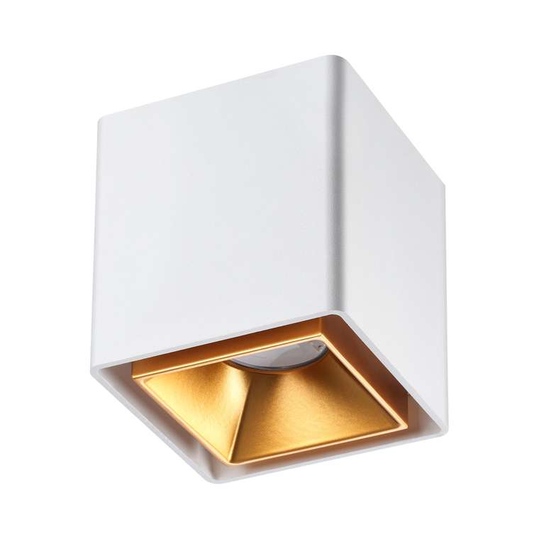Потолочный светодиодный светильник Recte бело-золотого цвета